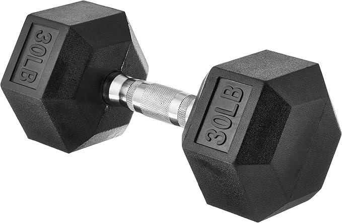 Amazon Basics Rubber Hex Dumbbell Hand Weight-StrideForce Fitness