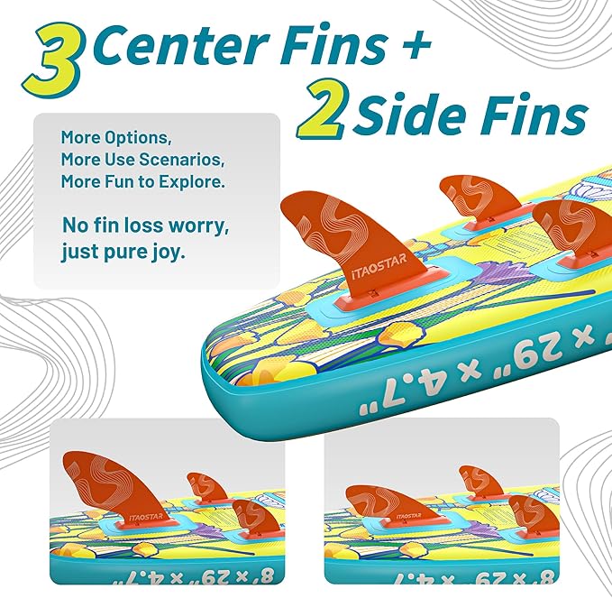 Joy 8'×29"/11'×35" Inflatable Paddle Board for Kids, One-Stop Premium SUP Accessories, Stand Up Paddle Board for More Balance, Tailored Fins for More Fun-StrideForce Fitness