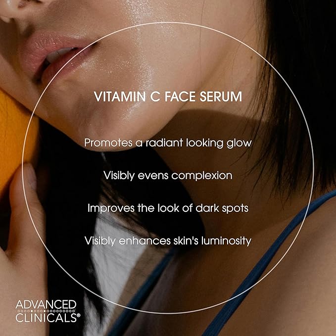Advanced Clinicals Vitamin C Cream + Vitamin C Serum 2PC Skincare Set | Brightening Body Lotion & Facial Serum For Women & Men Helps Diminish Appearance Of Dark Spots, Wrinkles, & Uneven Skin Tone-StrideForce Fitness