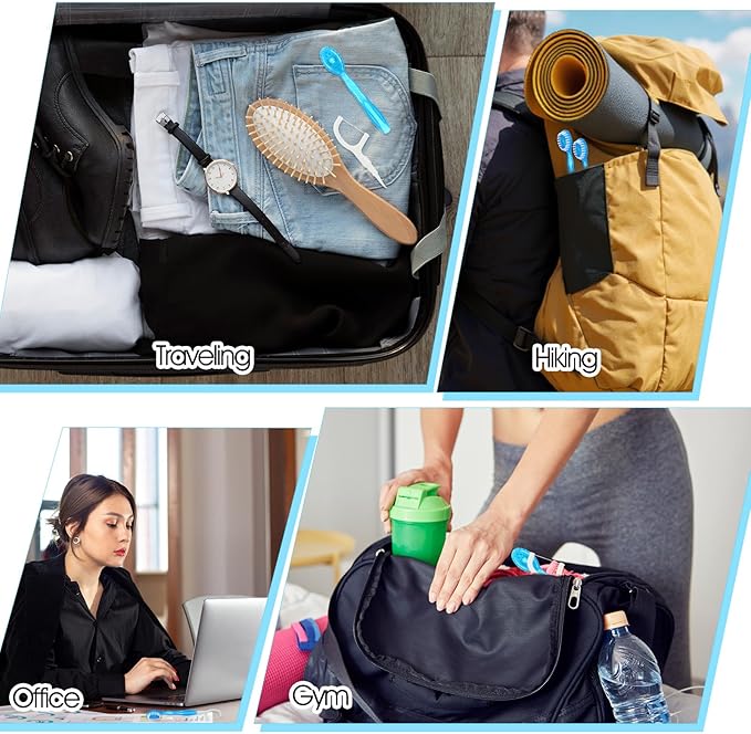 60 Pack Mini Toothbrushes with Toothpaste, Individually Packaged Disposable Travel toothbrushes with Tongue Scrapers, Removable Floss and Pick for Work, Travel