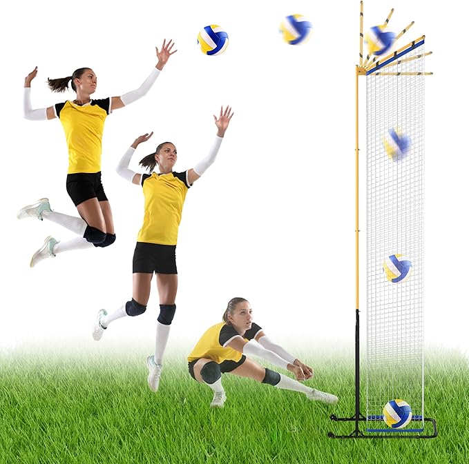Volleyball Setter Trainer Net with Adjustable Heights & Angles,Setter Training Equipment for Setting,Serving,and Spiking,Movable Target Net for Indoor & Outdoor Practice-StrideForce Fitness