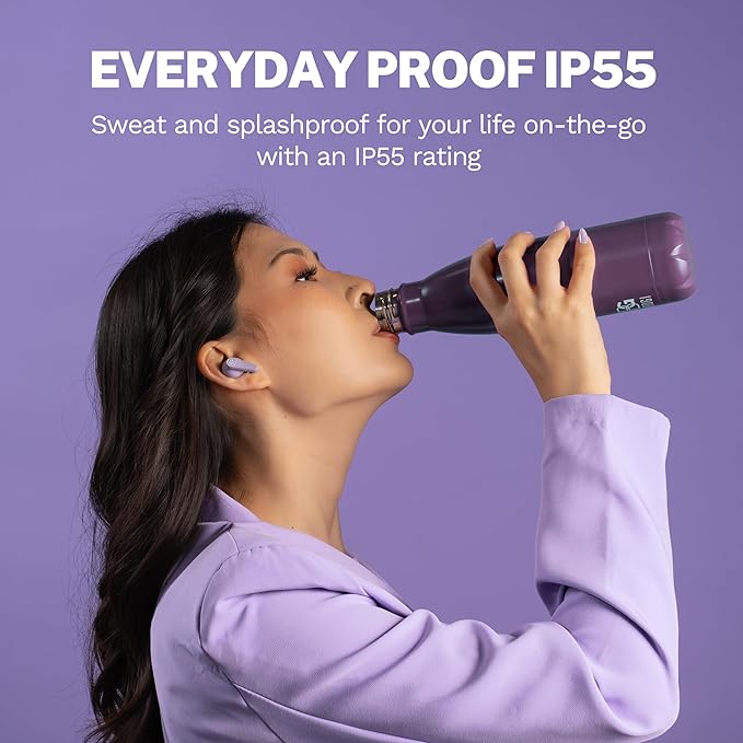 JLab Go Pods ANC True Wireless Bluetooth Earbuds & Charging Case, Hybrid Active Noise canceling + Be Aware for Safe Listening, 26+ Hours Total Playtime, Clear Calls, Custom Sound via App, Lilac-StrideForce Fitness