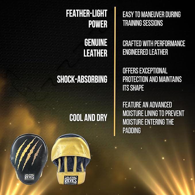 CLETO REYES Boxing Punching Mitts, Focus Sparring Striking Training Punch Pads, MMA, Kickboxing, Muay Thai, Leather-StrideForce Fitness