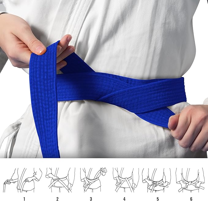 DXM SPORTS BJJ Jiu Jitsu Belt - Taekwondo Karate Belt - Martial Arts Uniform Ranking Judo Belt Double Stitched for Kids Adult-StrideForce Fitness