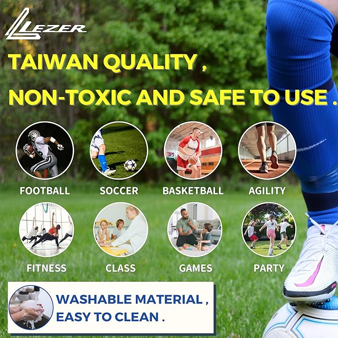 LEZER 6 Inch 8 Inch Flat Cones, Spot Markers, Soccer Cones, Field Court Markers, Sit Spots, Flat Discs, Soccer Training Equipment, Agility Practice, Football, Made in Taiwan-StrideForce Fitness