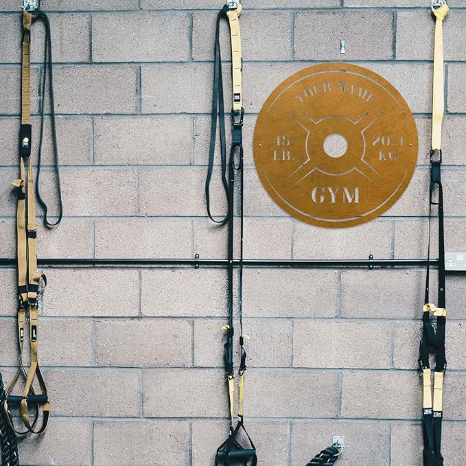 Personalized Home Gym LED Tin Metal Sign Multiple Sizes, Weight Lifting Exercise Workout Room Training Fitness Center Motivational Inspirational Quotes Decor Wall Art Hanging Accessories (10 w/o LED)-StrideForce Fitness