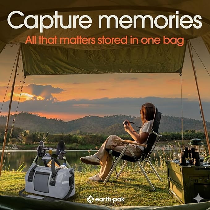 Earth Pak Waterproof Duffel Bag - Heavy Duty Motorcycle Dry Bag with Large Storage Space Perfect for Traveling, Camping, Kayaking, Fishing & Canoeing Bag 50L/70L/90L/120L Sizes-StrideForce Fitness