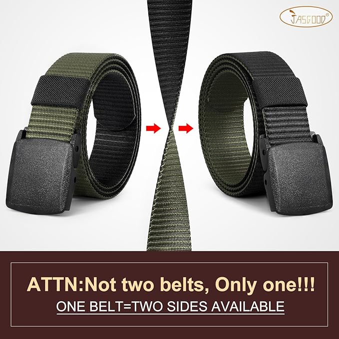 JASGOOD Nylon Canvas Breathable Military Tactical Men Waist Belt With Plastic Buckle-StrideForce Fitness