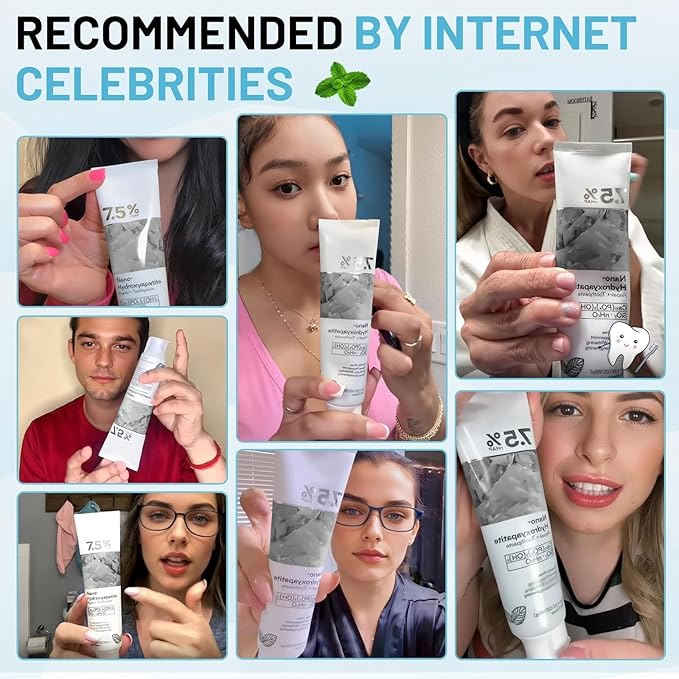 7.5% Hydroxyapatite Toothpaste, 7.5% Hydroxyapatite Toothpaste for Advanced Enamel Protection, Appropriate for Sensitive Teeth, Gentle and Effective Formula, Fresh Mint (1)