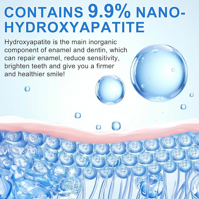 Hydroxyapatite Toothpaste, Enamel Repair & Cavity Prevention - Fresh Mint Flavor, Fluoride-Free, Whitening, Fresh Breath for Daily Use 1Pack