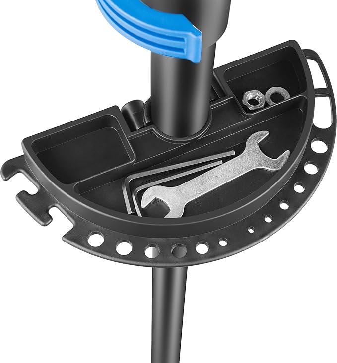 Pro Stand Plus Bike Rack - Heavy-Duty Telescoping Bicycle Stand with Tool Tray, Rotating Clamps, and Adjustable Handlebar Rod by RAD Cycle (Black)-StrideForce Fitness