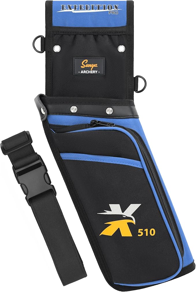 SUNYA X510 Field & Competition Hip Arrow Quiver | 3-Slot Noise-Free Archery Quiver with Sturdy Storage System (42x18cm)-StrideForce Fitness