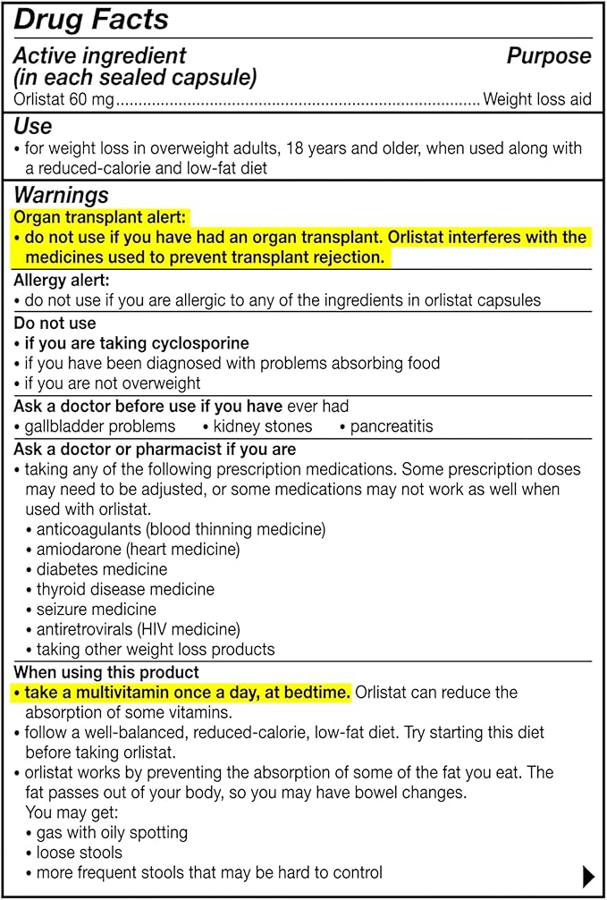 alli Diet Weight Loss Supplement Pills, Orlistat 60mg Capsules Starter Pack, Non prescription weight loss aid, 60 count(Pack of 1)-StrideForce Fitness