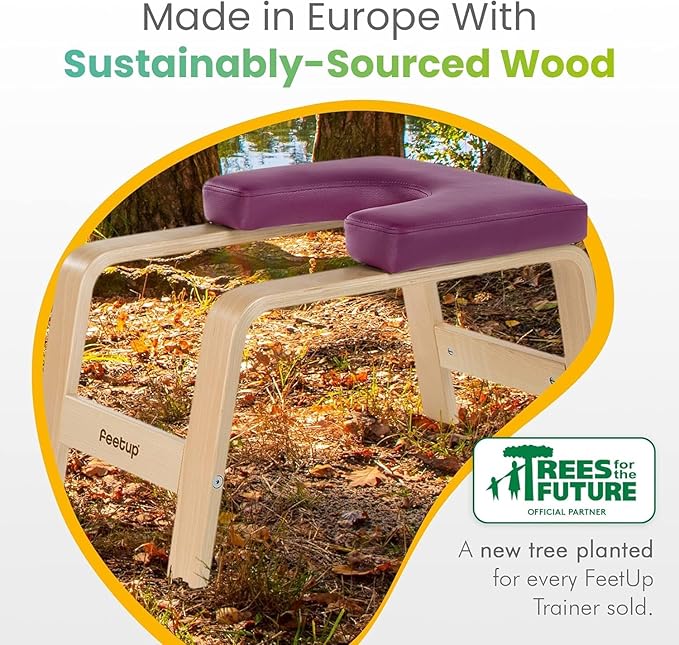 FeetUp - The Original Yoga Headstand Bench, Vegan Handstand Trainer Bench and Stand, Strength Training Inversion Equipment for Relaxation and Strength, Includes App & Starter Kit, #1 Worldwide-StrideForce Fitness