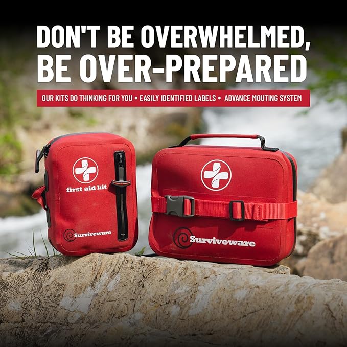 Surviveware 98-Piece Waterproof Premium First Aid & Survival Kit - Comprehensive Emergency Preparedness Gear for Camping, Hiking, Backpacking, and Outdoor Adventures-StrideForce Fitness