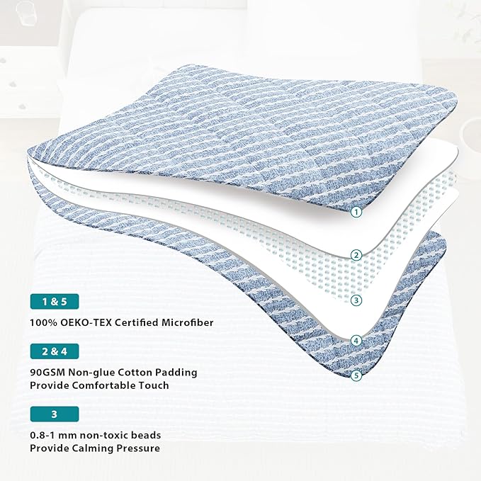 L'AGRATY Weighted Blanket - 48"x72" 15lbs Cooling Breathable Heavy Blanket Microfiber Material with Glass Beads for Adult All-Season Summer Fall Winter Soft Thick Comfort-StrideForce Fitness