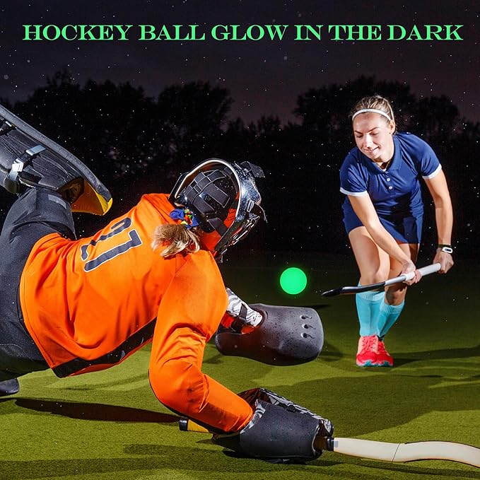 Elcoho Ice Hockey Puck, Glow in The Dark Party Pucks, Green Floor Puck Bulk with Drawstring Bag for Youth Adults Outdoor Indoor Sports Games Practicing & Training-StrideForce Fitness