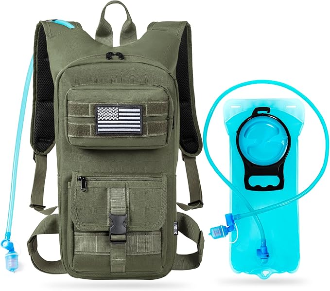 Hydration Backpack, Tactical Molle Water with 2L TPU Water Bladder, for Men Women Lightweight Water Backpack, Hydration Pack for Hiking, Biking, Climbing and Hunting-StrideForce Fitness
