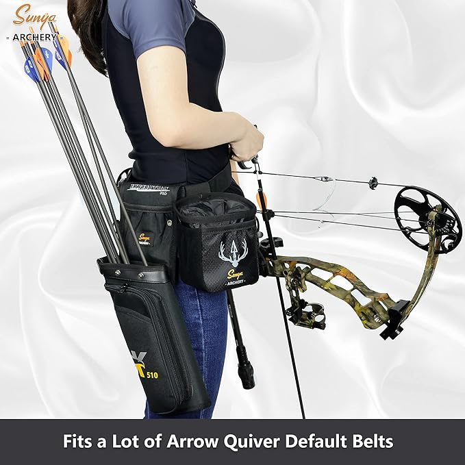 SUNYA X510 Field & Competition Hip Arrow Quiver | 3-Slot Noise-Free Archery Quiver with Sturdy Storage System (42x18cm)-StrideForce Fitness