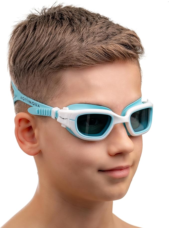 AqtivAqua Swimming Goggles for Kids, MINI-DX Wide View Swim Goggles for Kids Boys Girls, Anti Fog No Leaking-StrideForce Fitness