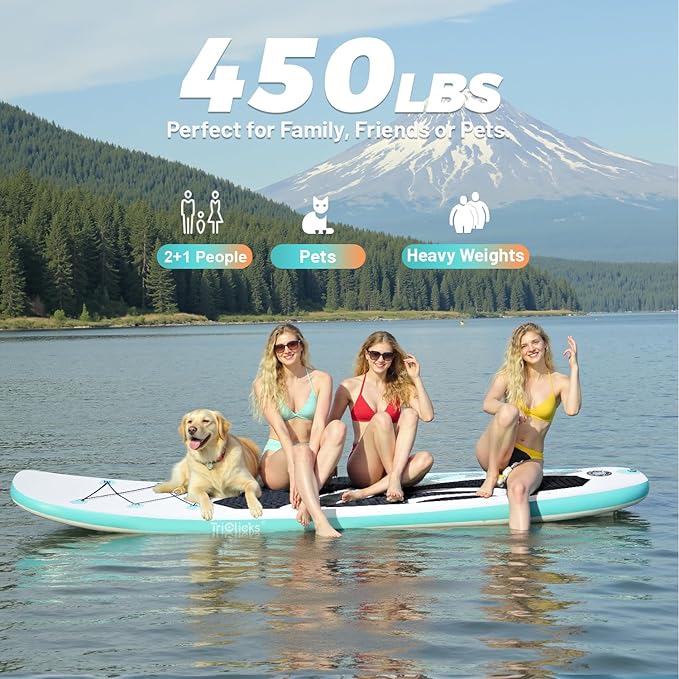 10' Inflatable Stand Up Paddle Board, Ultra-Light Wide Yoga Board for All Skill Levels with Premium SUP Paddleboard Accessories, 84L Waterproof Bag, Non-Slip Comfort Deck for Youth & Adults-StrideForce Fitness