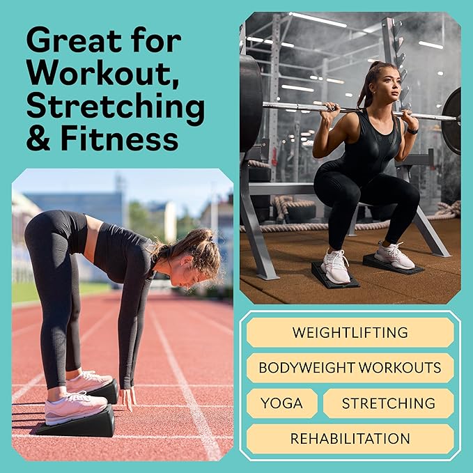 Squat Wedge - Squat Wedge Block 520 LBS Weight Capacity - Slant Board for Calf Stretching - Calf Stretcher Slant Board - yoga blocks-StrideForce Fitness