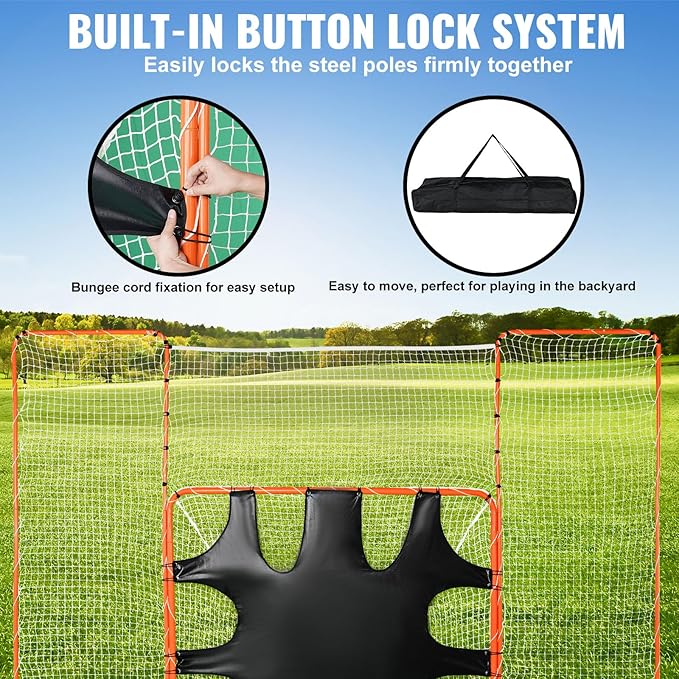 VEVOR Portable Lacrosse Goal - Complete Training Accessory Set with Extended Coverage for Youth and Adults-StrideForce Fitness