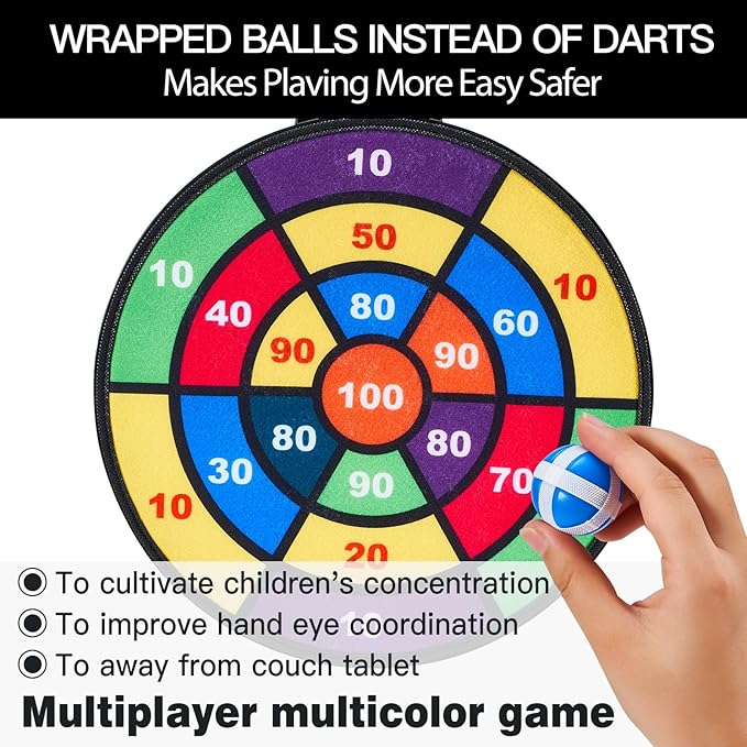 Magnetic Dart Board - 12Magnetic Darts+12Sticky Balls Or 2 Toy Gun+40 Foam Dart,Fun for Family Game and Party with Friends, Christmas Birthday Gifts Toys for 3-12 Year Old Boys-StrideForce Fitness