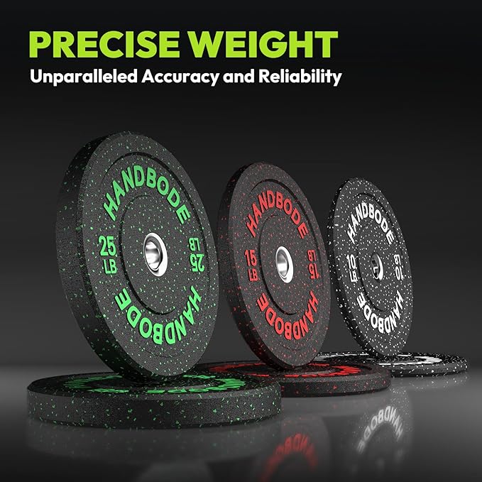 2-Inch Bumper Plates High Bounce, Olympic Weight Plate Set 45/100/160/190/260/300lb, Barbell Weight Plates Set for Home Gym, Colored Weights Rubber Strength Training Plate for Weight Lifting-StrideForce Fitness
