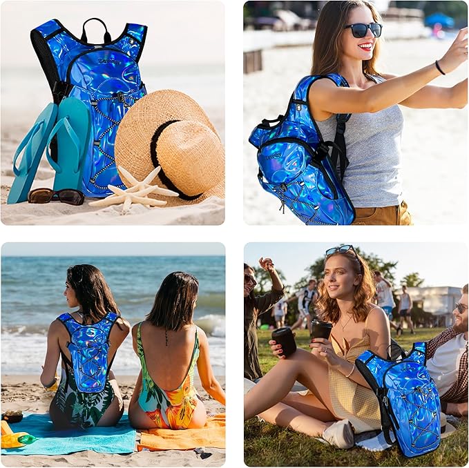 Reflective Hydration Backpack, Hydration Pack - Water Backpack with 2L/3L Hydration Bladder, Essential for Festivals - Rave Hydration Pack for Hiking, Running, Cycling, and Festivals-StrideForce Fitness
