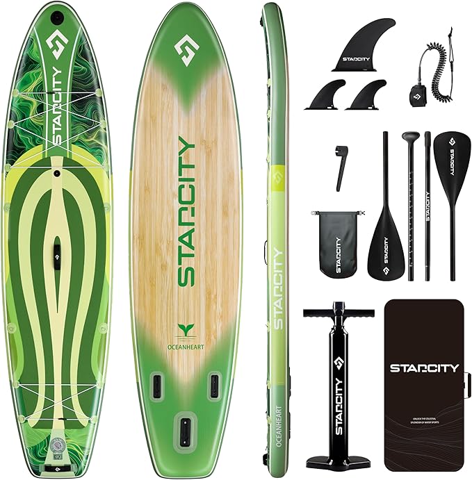 Starcity 11'6"*34"*6" Stand Up Paddle Board,Inflatable Paddle Boards for Adults w/a Simple and Non Slip Design, Moderate Length and Easy Operation, Suitable for Adults.-StrideForce Fitness