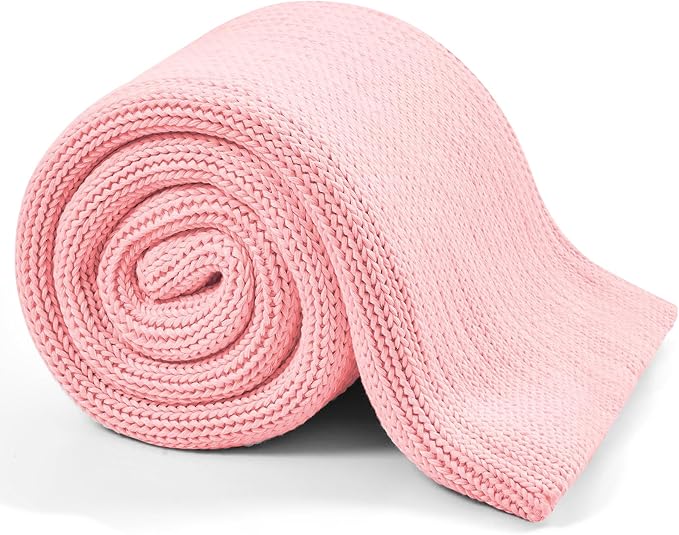 L'AGRATY Knitted Weighted Blanket - 60"x80" 15lbs Cooling Chunky Knit Heavy Blanket for Adults Braided Crochet Throw Thick Cable Yarn Knit Decorative No Beads Evenly Weighted Machine Washable-StrideForce Fitness