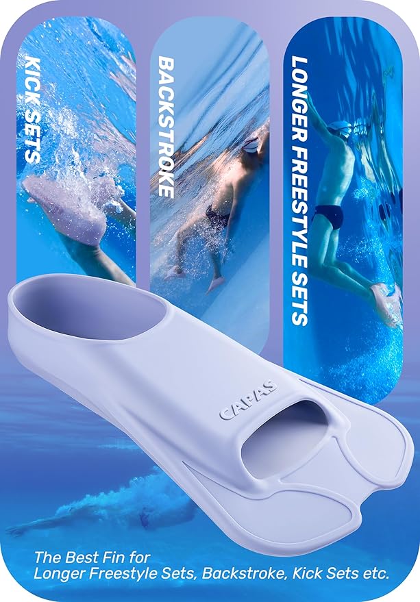 CAPAS Swim Training Fins Comfortable Silicone Lap Swimming Short Blade Floating Flippers with Mesh Bag for Adult Men Women Build Leg Strength-StrideForce Fitness
