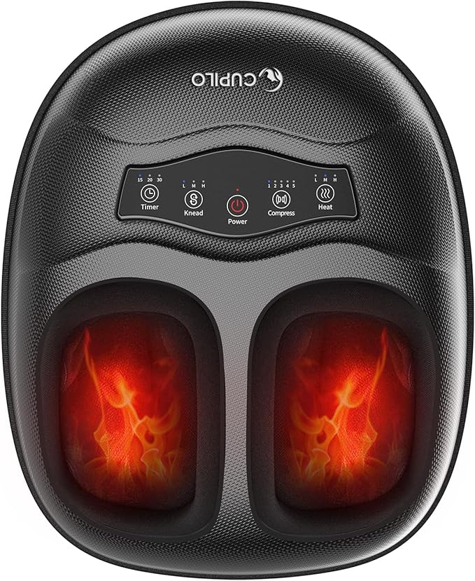 Shiatsu Foot Massager with Heat - Deep Tissue Kneading Foot Massager for Plantar Fasciitis,Adjustable Compression & Heat for Neuropathy Pain,Feet Fatigue,Gifts for Women Men