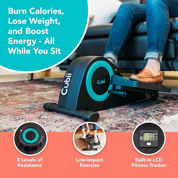 Cubii JR1, Under Desk Elliptical, Under Desk Bike Pedal Exerciser, Seated Elliptical, Work from Home Fitness, Mini Elliptical Machines for Home Use, Cubii Exerciser for Seniors, Desk Exercise-StrideForce Fitness