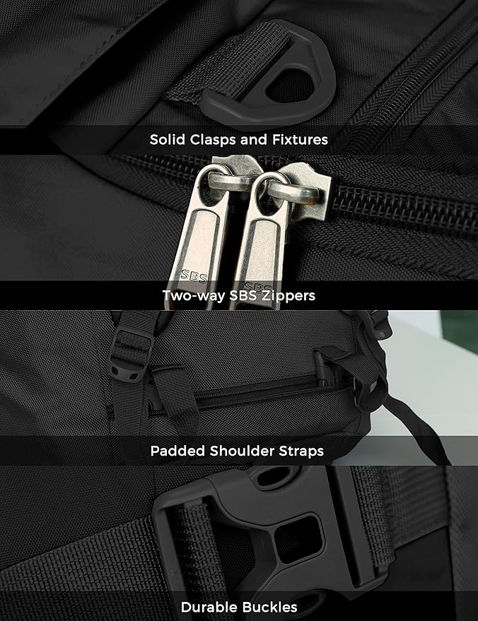 Ubon Large Duffel Bag Weekender Bags with Shoe Compartments 4-Way Sports Gym Backpack with Padded Straps Camping Traveling Duffle Bag-StrideForce Fitness