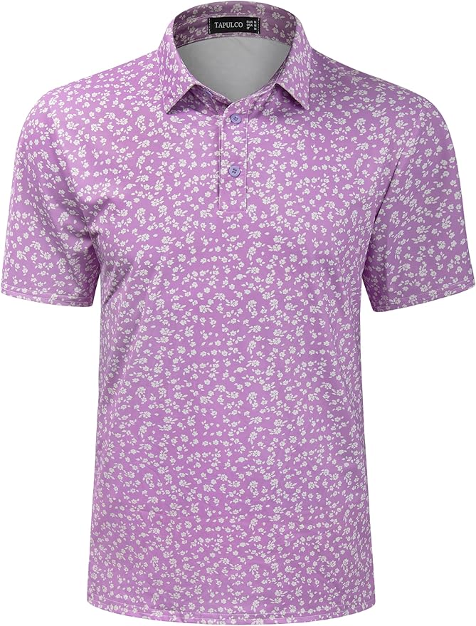 TAPULCO Mens Quick Dry Polo Shirts Camouflage Pattern Performance Athletic Lightweight Breathable Casual Golf Tshirts-StrideForce Fitness