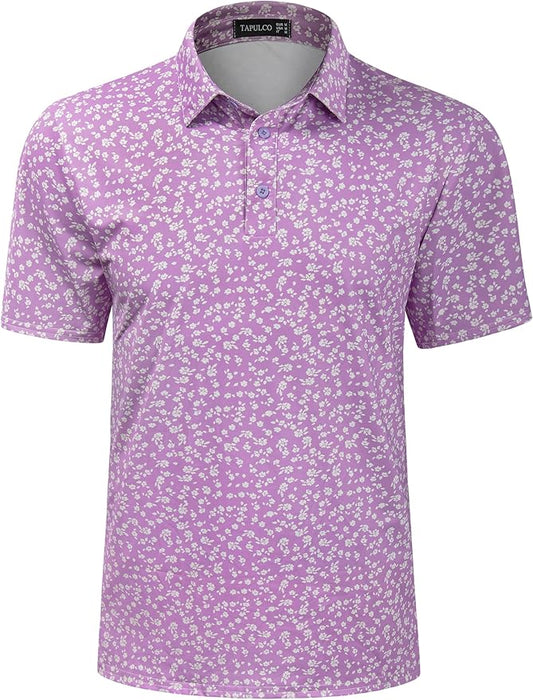 TAPULCO Mens Quick Dry Polo Shirts Camouflage Pattern Performance Athletic Lightweight Breathable Casual Golf Tshirts-StrideForce Fitness