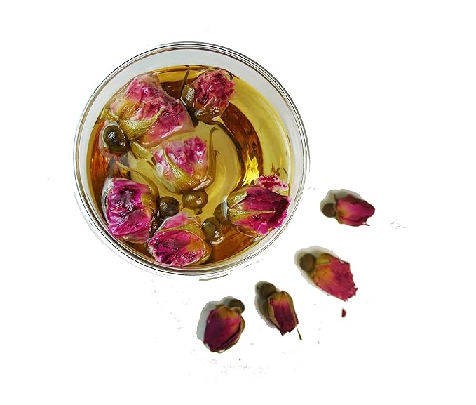 Greenhilltea Premium Dried Rose Buds Rosebud Flower Herb Loose Leaf Tea Fragrant Natural Healthy Herbal Tea 3 OZ-StrideForce Fitness