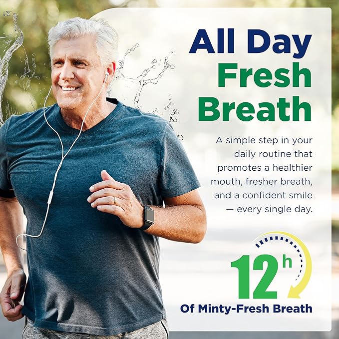 Prevention Daily Care Alcohol-Free Mouthwash, Hydrogen Peroxide Teeth Whitening with Soothing Fresh Mint for Bad Breath Treatment, Fluoride-Free Gum Care Oral Mouth Rinse 16 oz 2 Pack