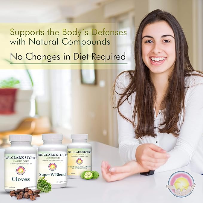 Dr. Clark Store Intestine Support & Cleanse Kit - with Freeze-Dried Green Black Walnut Hulls, Wormwood, and Cloves-Helps Maintain Optimum Intestinal Function-StrideForce Fitness