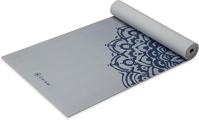 Gaiam Yoga Mat - Premium 6mm Print Extra Thick Non Slip Exercise & Fitness Mat for All Types of Yoga, Pilates & Floor Workouts (68"L x 24"W x 6mm Thick)-StrideForce Fitness
