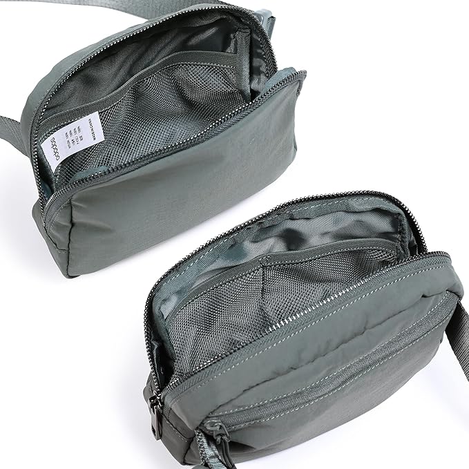 ODODOS Unisex Mini Belt Bag with Adjustable Strap Small Fanny Pack for Workout Running Traveling Hiking, Iron Gray-StrideForce Fitness