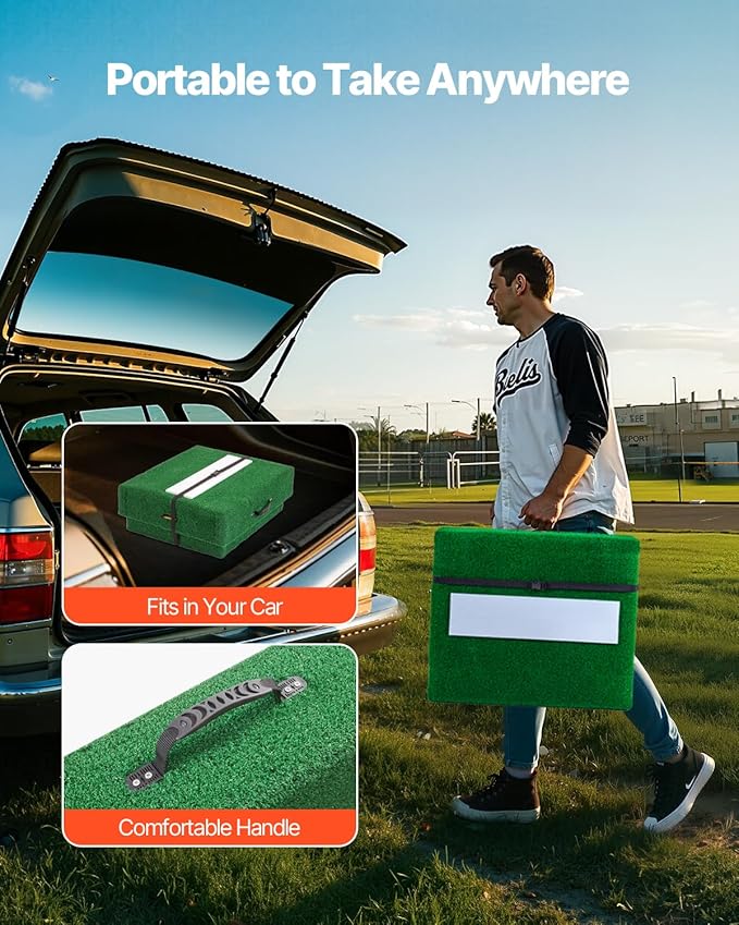 VEVOR Pitching Mound, Baseball Game Mound, Indoor/Outdoor Pitching Practice and Training Equipment, Softball Pitching Aids with Antifade Turf and Pitching Rubber-StrideForce Fitness