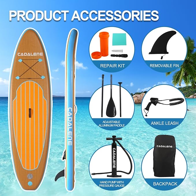 Inflatable Stand Up Paddle Board with SUP Accessories, Anti-Slip EVA Deck,10’ Family-Friendly Inflatable Paddle Boards for Adults & Youth of All Skill Levels-StrideForce Fitness