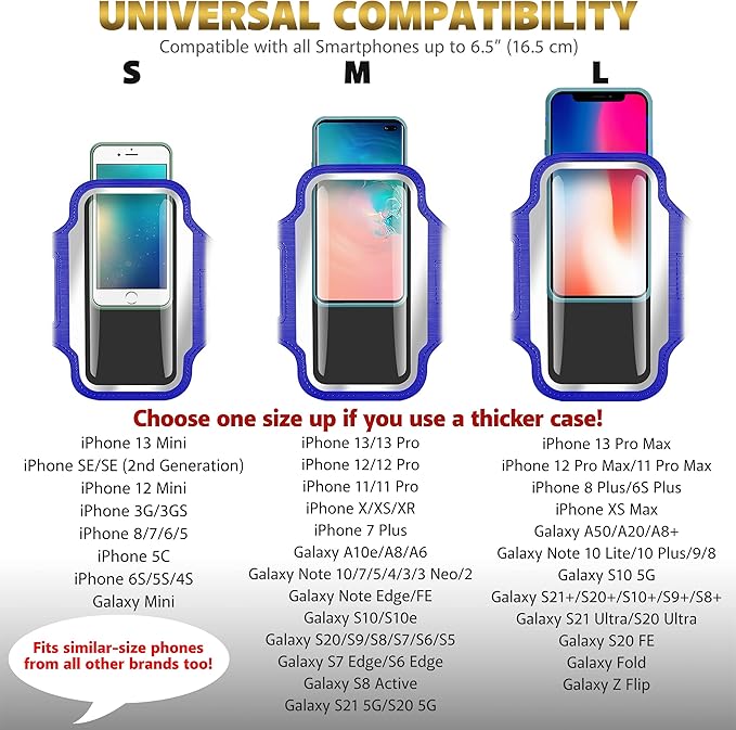 TRIBE Running Phone Holder Armband. iPhone & Galaxy Cell Phone Sports Arm Bands for Women, Men, Runners, Jogging, Walking, Exercise & Gym Workout. Fits All Smartphones. Adjustable Strap, CC/Key Pocket-StrideForce Fitness