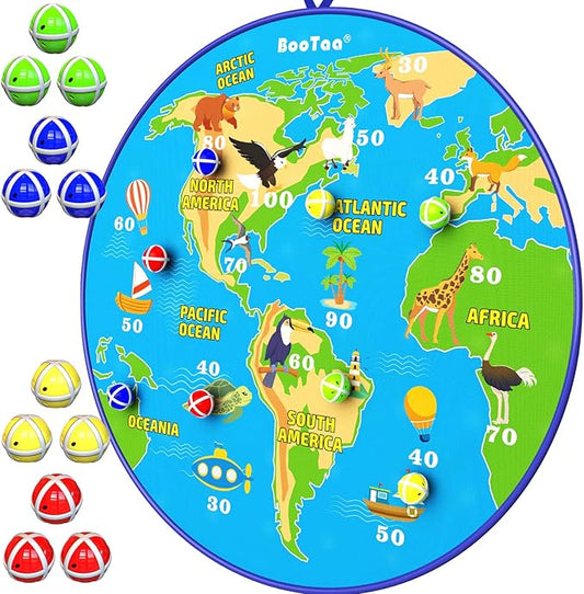 BooTaa 29" Large Dart Board for Kids, Kids Dart Board with Sticky Balls, Boys Toys, Indoor/Sport Outdoor Fun Party Play Game Toys, Birthday Gifts for 3 4 5 6 7 8 9 10 11 12 Year Old Boys Girls-StrideForce Fitness