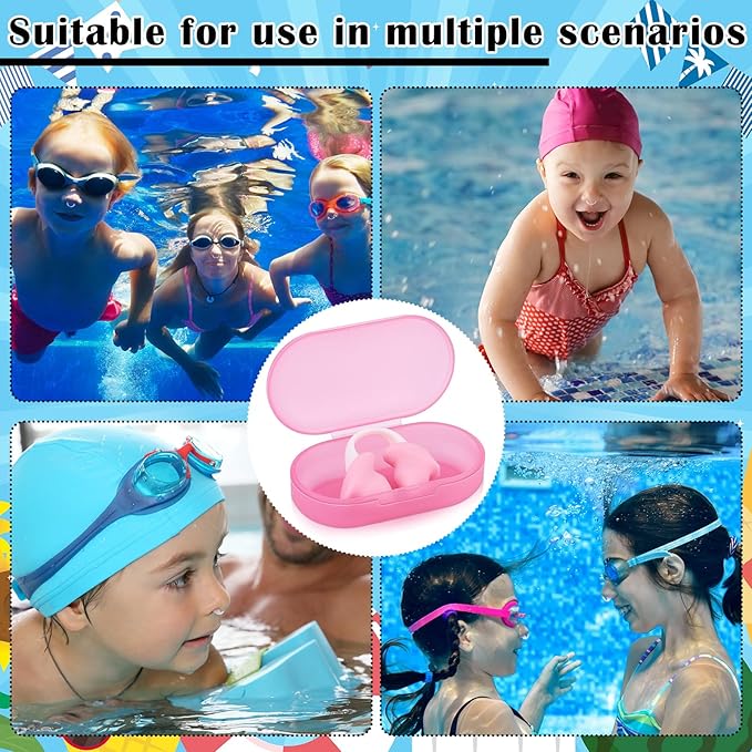 Soulchen 2 Pcs Swimming Nose Plugs Silicone Waterproof Painless Swim Nose Clip with Storage Box for Adults Kids Men Women Beginners-StrideForce Fitness
