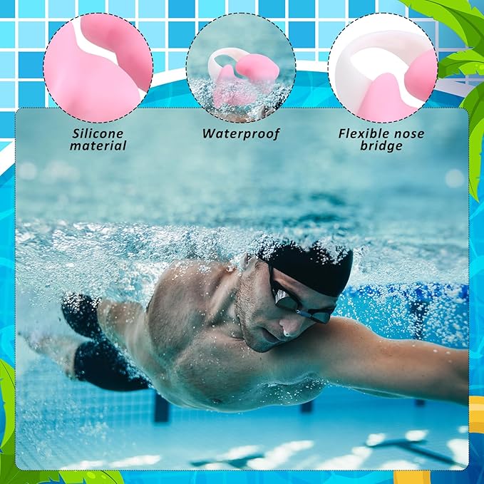 Soulchen 2 Pcs Swimming Nose Plugs Silicone Waterproof Painless Swim Nose Clip with Storage Box for Adults Kids Men Women Beginners-StrideForce Fitness