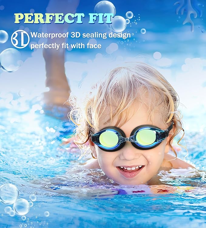 Aegend 2 Pack Kids Goggles, Swimming Goggles for Kids Age 4-16 Boys and Girls Youth, Anti-Fog Waterproof Anti-UV Pool Goggles-StrideForce Fitness
